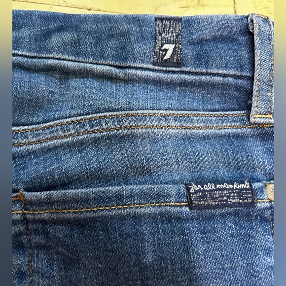 7 For All Mankind Ankle Skinny Jeans Reverse Step Side Panel Mojave Dusk Size 27 - Picture 10 of 13
